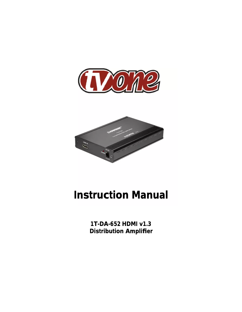 Página 1 del manual Manual de usuario TV One 1T-DA-652