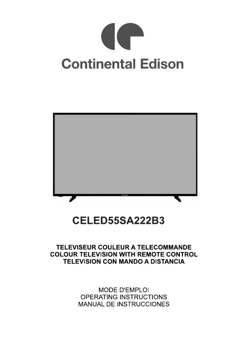 Page 1 de la notice Manuel utilisateur Continental Edison CELED55SA222B3