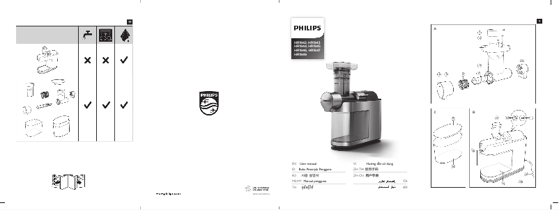 Page n°1 - Manuel utilisateur Philips Avance Collection HR1945