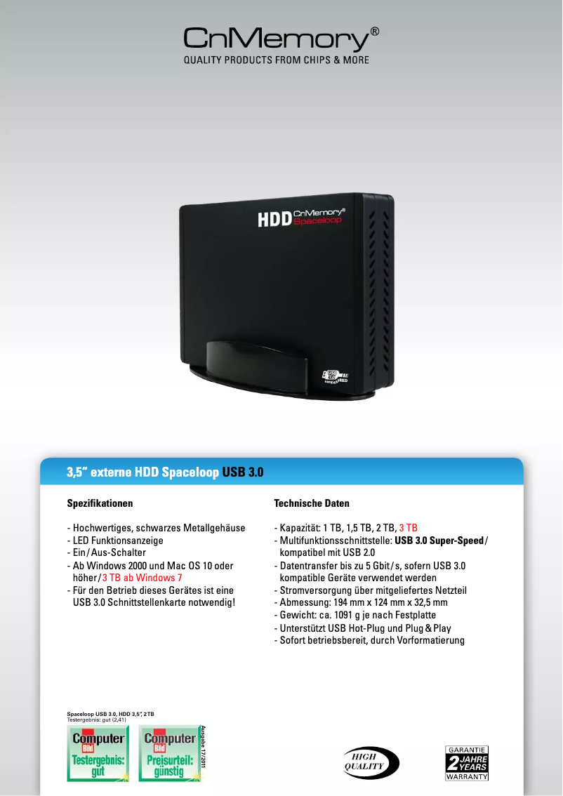 Page 1 de la notice Manuel utilisateur CnMemory Spaceloop