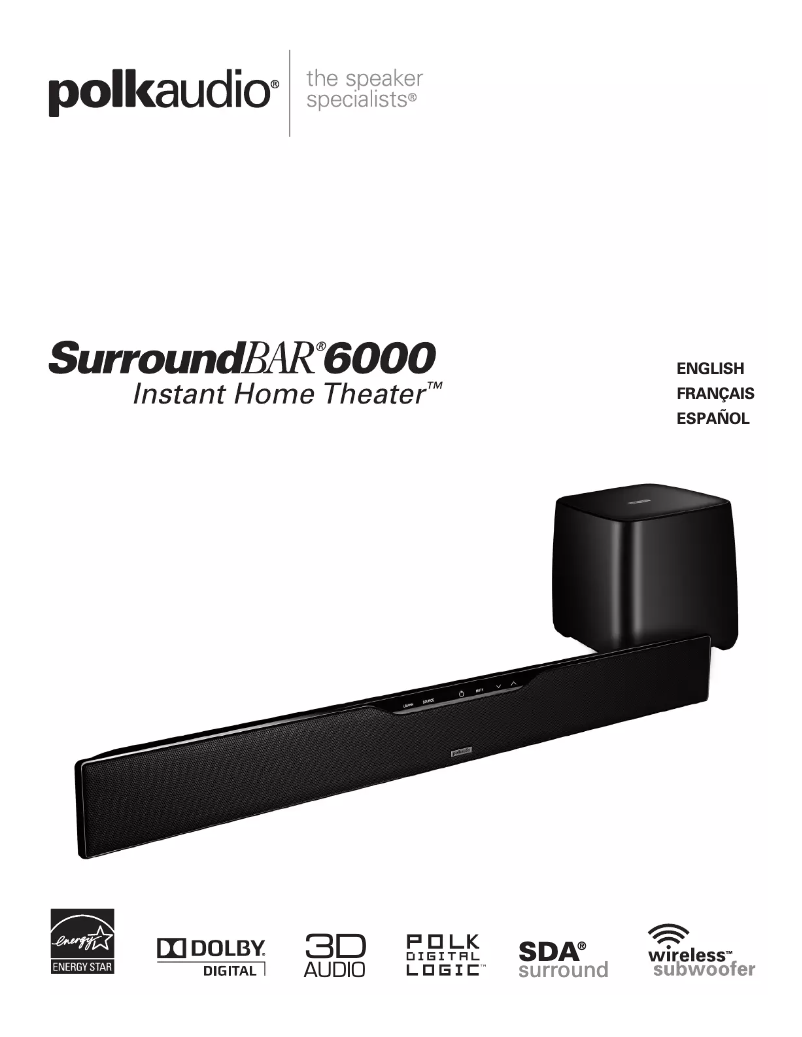 Page 1 de la notice Manuel utilisateur Polk SurroundBar 6000