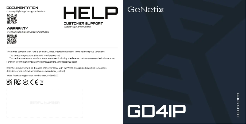 Page 1 de la notice Manuel utilisateur ChamSys GeNetix GD4IP