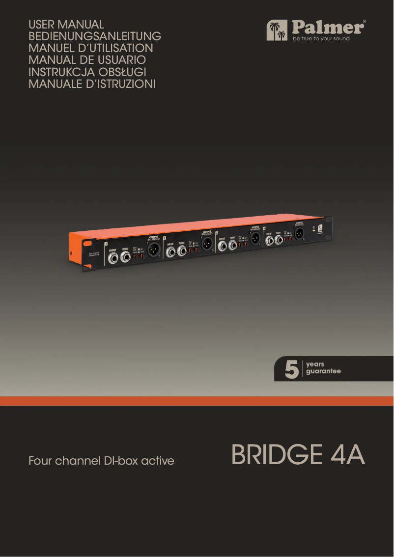 Page n°1 - Manuel utilisateur Palmer BRIDGE 4A