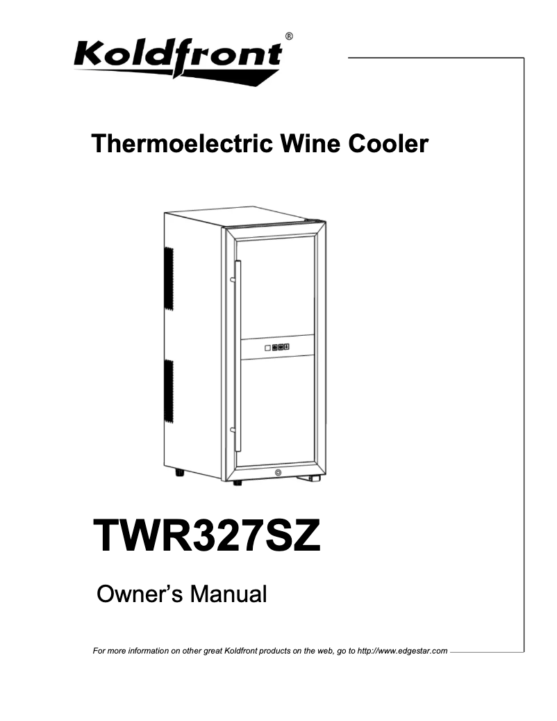 Page 1 de la notice Manuel utilisateur Koldfront TWR327SZ