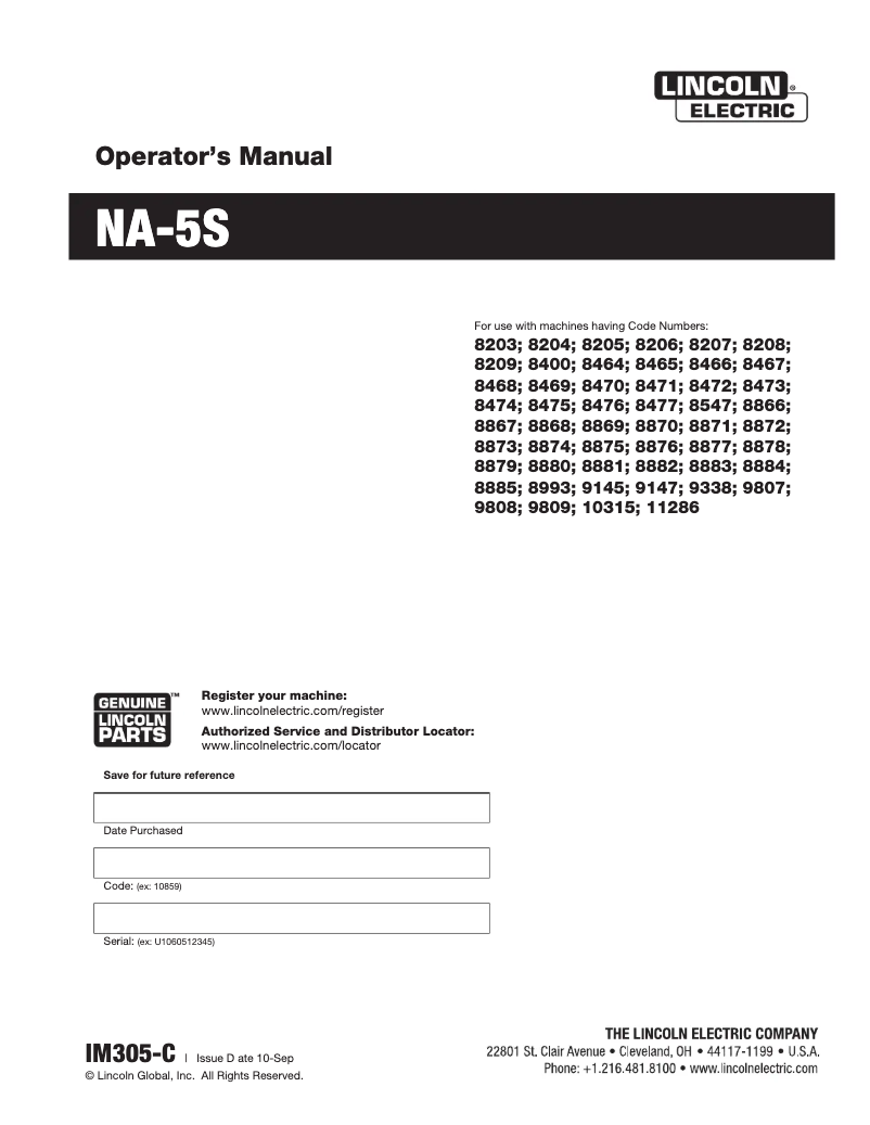 Imagen de la primera página del manual del dispositivo NA-5