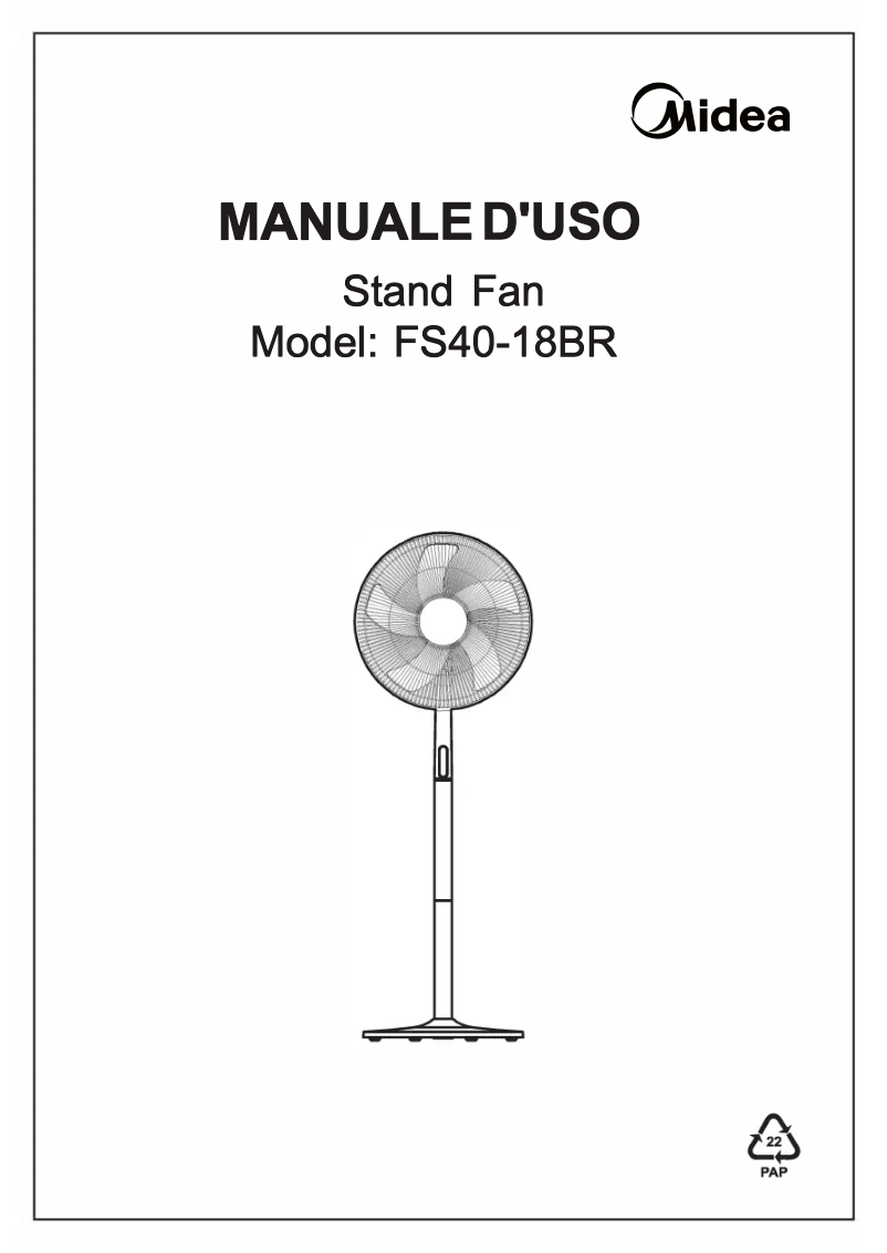 Page 1 de la notice Manuel utilisateur Midea FS40-18BR