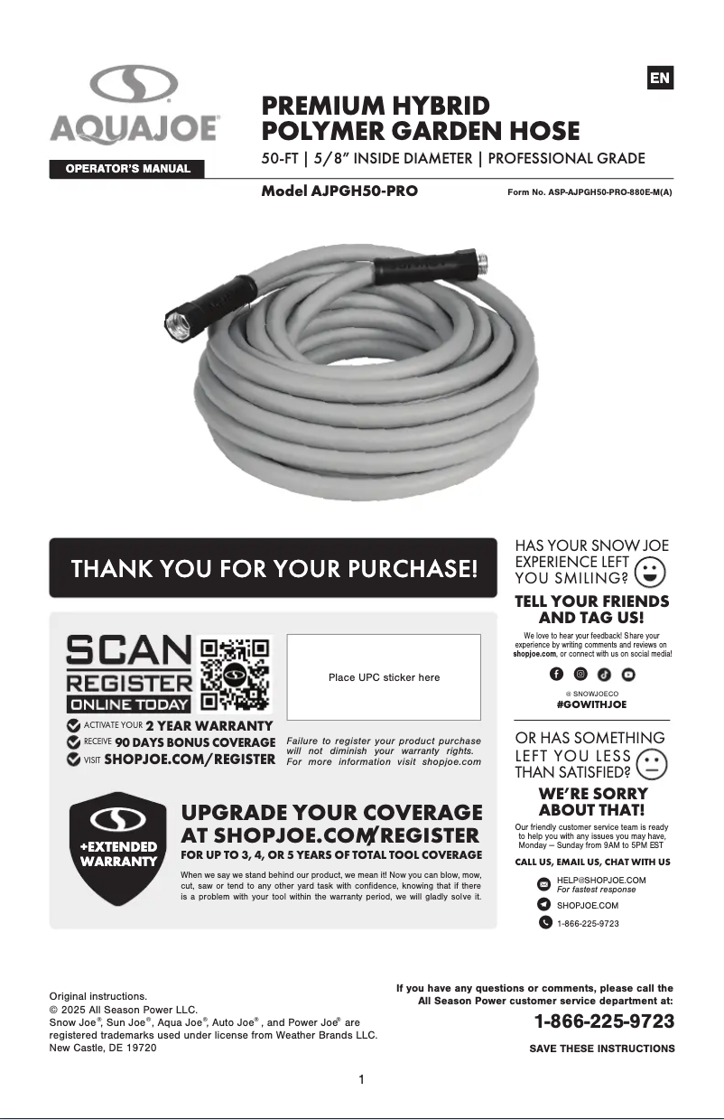 Imagen de la primera página del manual del dispositivo AJPGH50-PRO