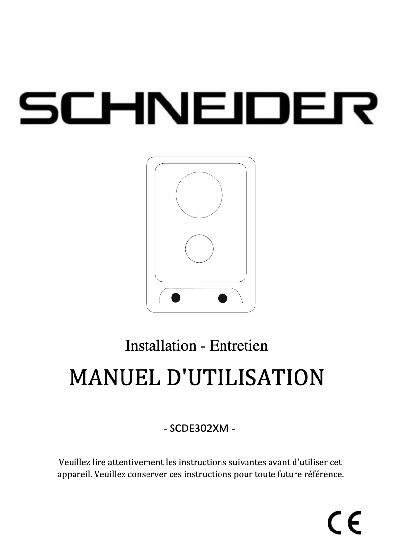 Page 1 de la notice Manuel utilisateur Schneider SCDE302XM