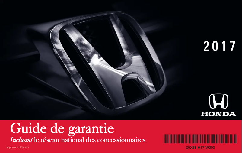 Page 1 de la notice Manuel d'utilisation et d'entretien Honda Civic (2017)