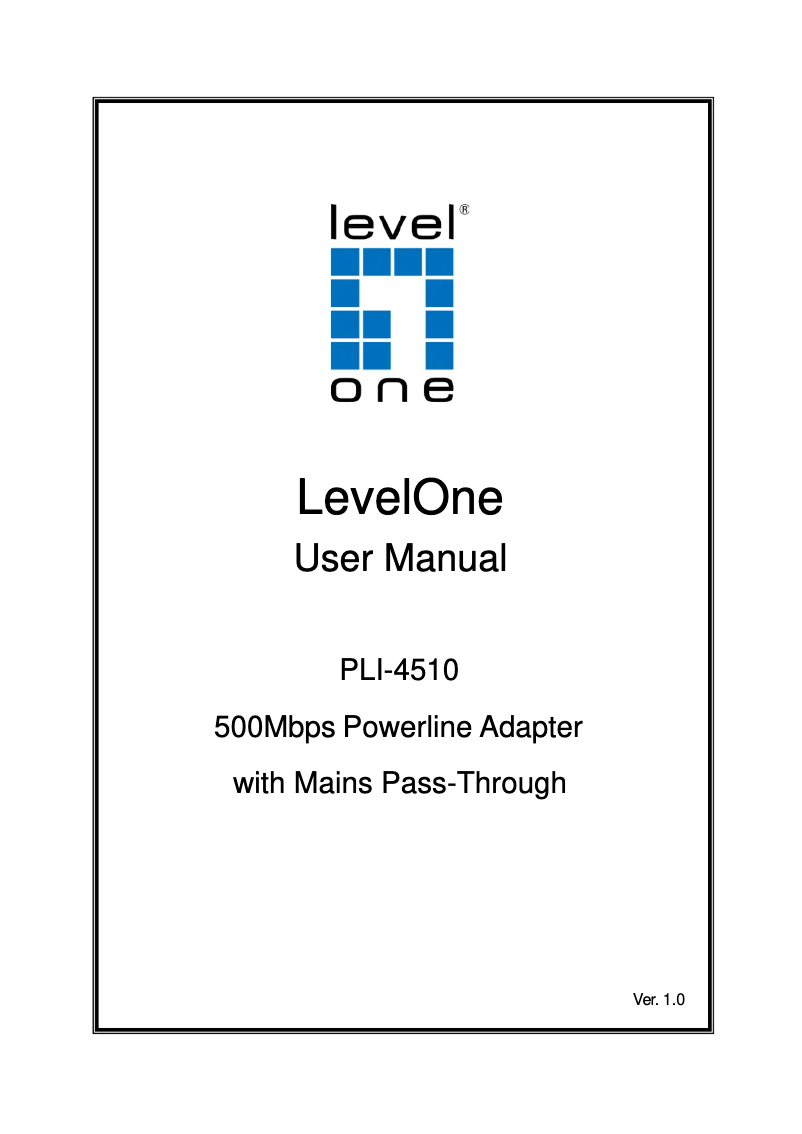 Page n°1 - Manuel utilisateur LevelOne PLI-4510
