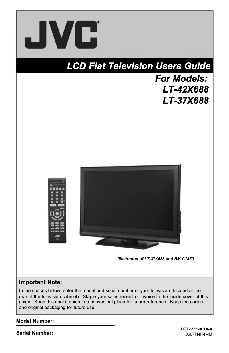 Page n°1 - Manuel utilisateur JVC LT-37X688