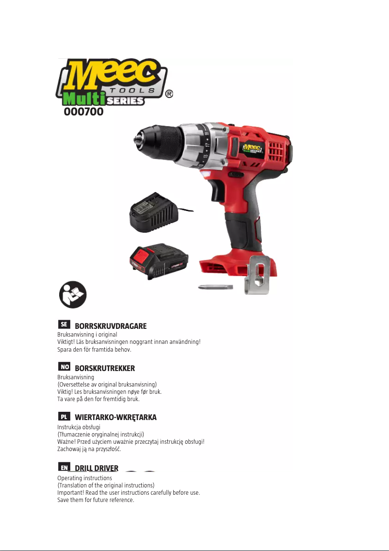 Page n°1 - Manuel utilisateur Meec Tools 000-700