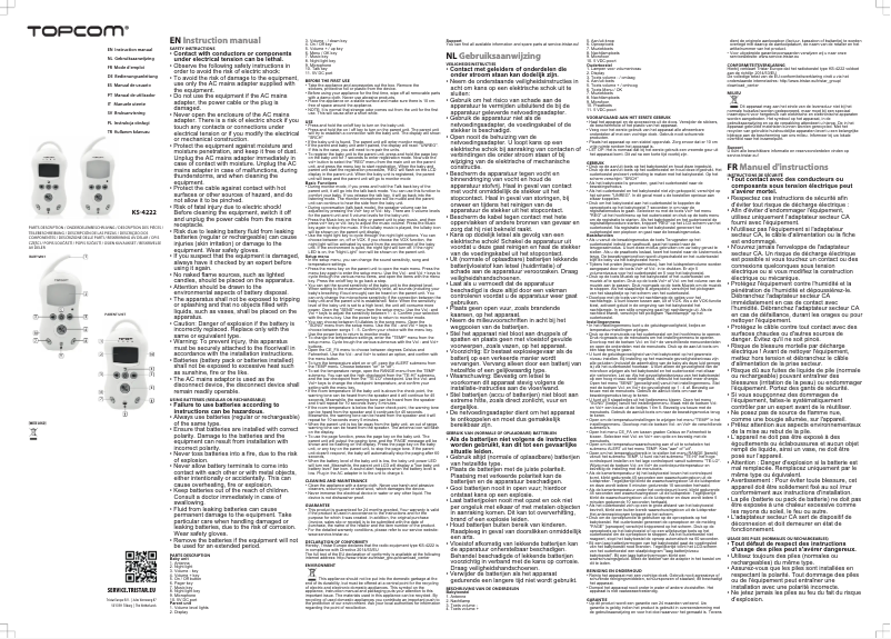 Imagen de la primera página del manual del dispositivo KS-4222