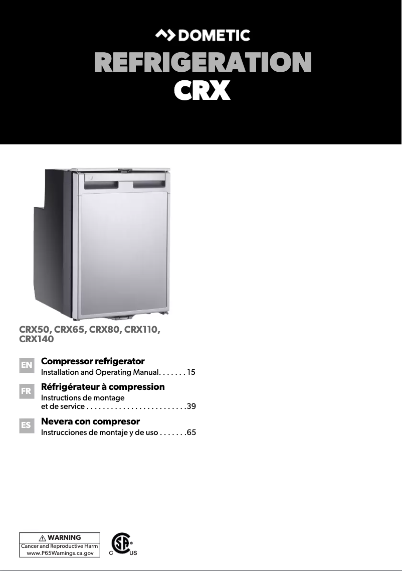 Image de la première page du manuel de l'appareil CRX 50