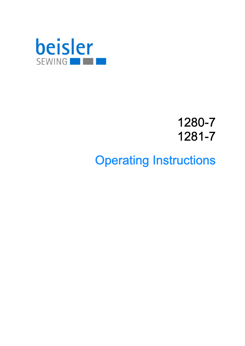 Page n°1 - Manuel utilisateur Dürkopp Adler 1281