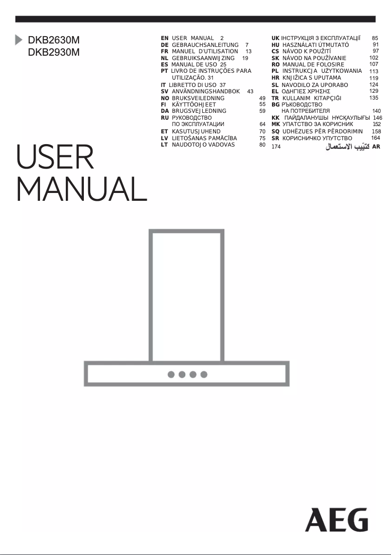 Page 1 de la notice Manuel utilisateur AEG DKB2630M