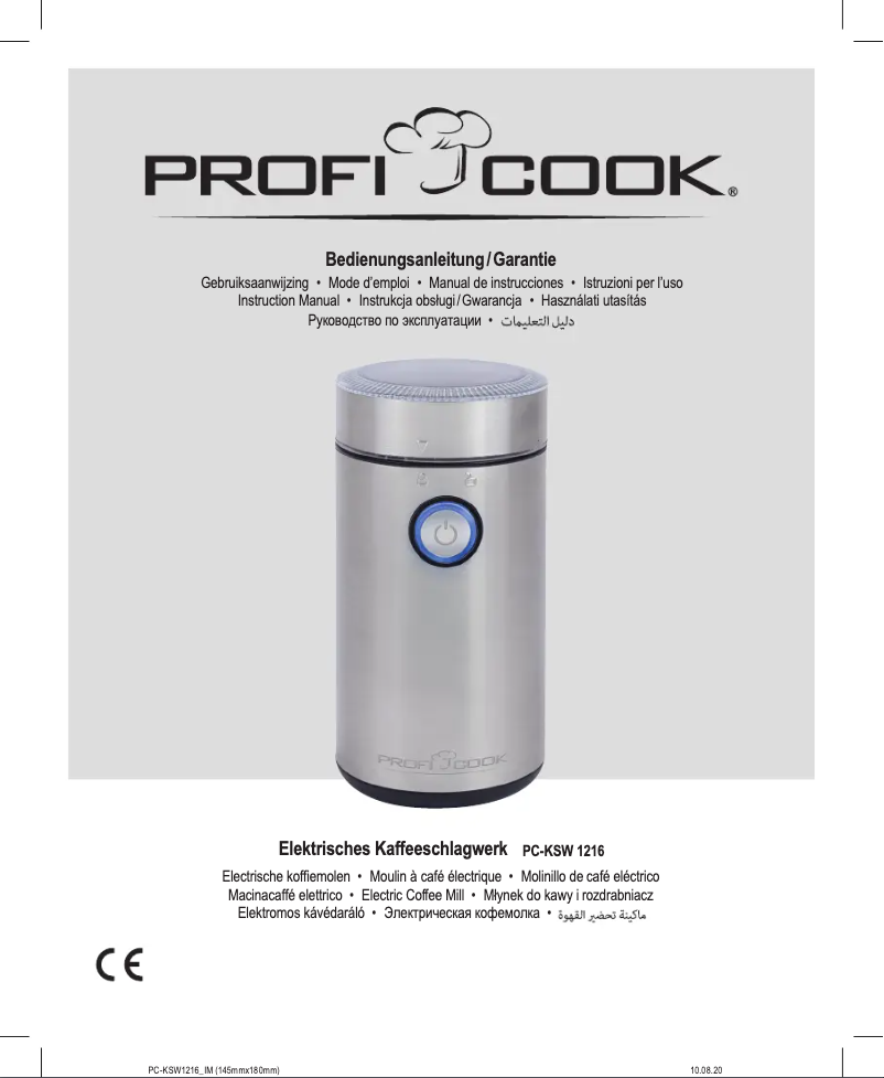 Page n°1 - Manuel utilisateur ProfiCook PC-KSW 1216