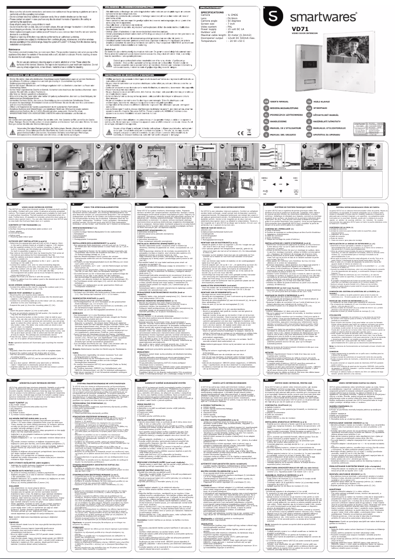 Page n°1 - Manuel utilisateur Smartwares VD71W