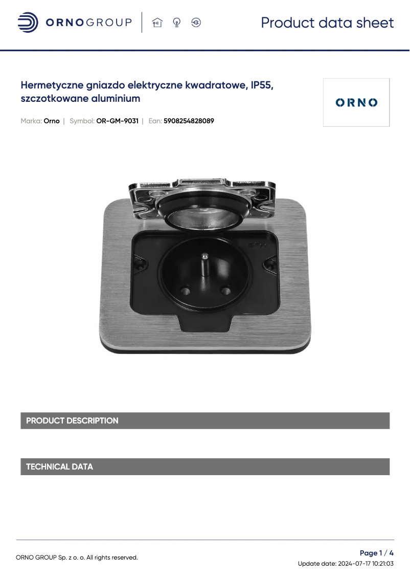 Image de la première page du manuel de l'appareil OR-GM-9031