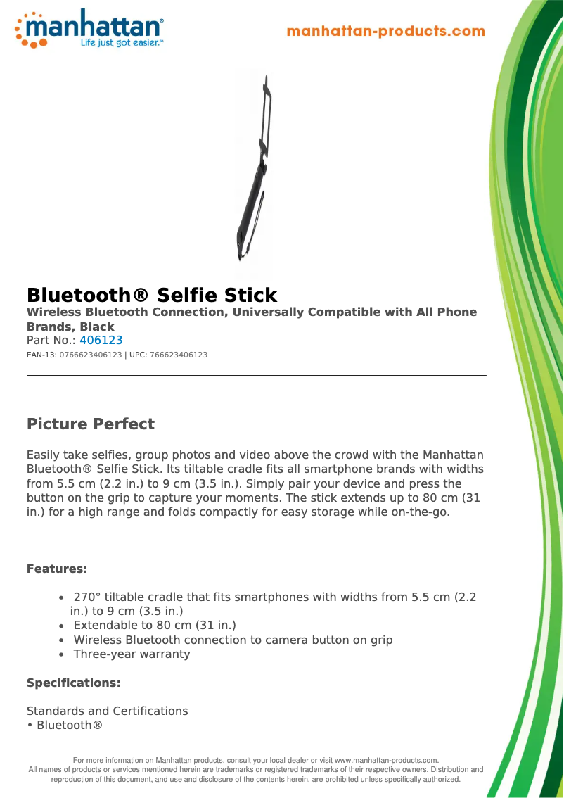 Page 1 de la notice Fiche technique Manhattan 406123