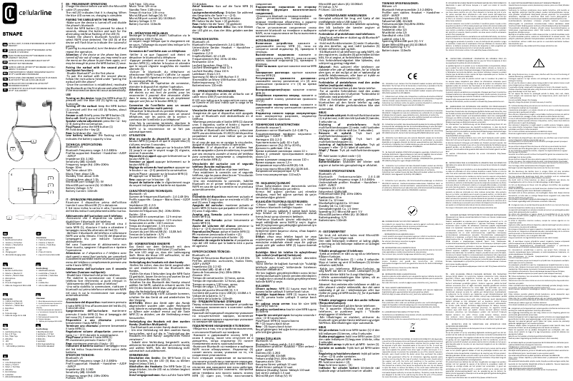 Page n°1 - Manuel utilisateur Cellular Line Nape