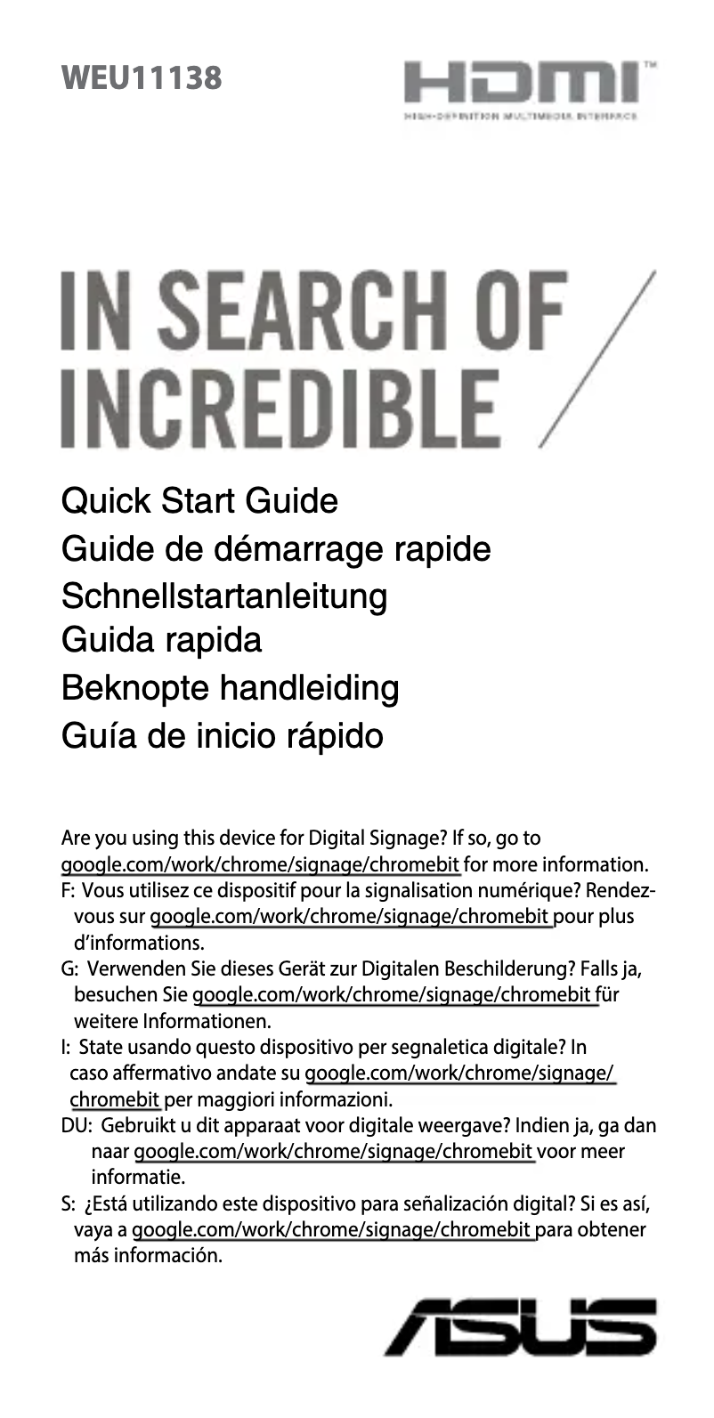 Page n°1 - Manuel utilisateur Asus CHROMEBIT