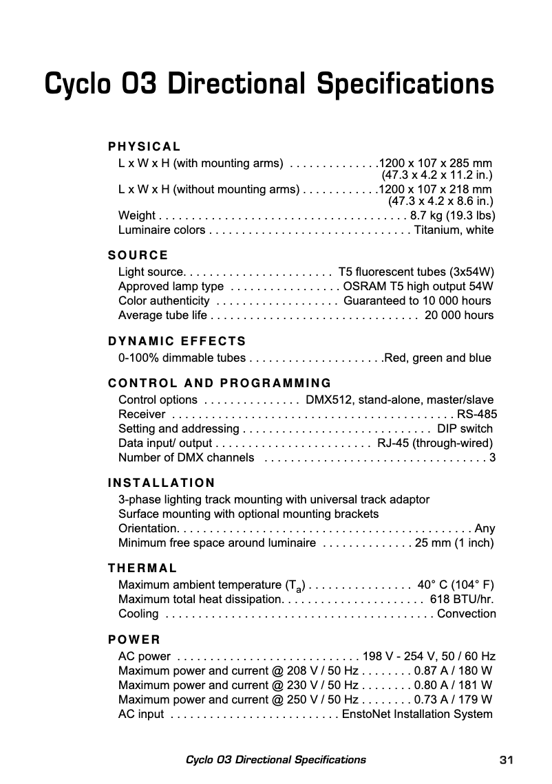 Page n°1 - Fiche technique Martin Cyclo Directional
