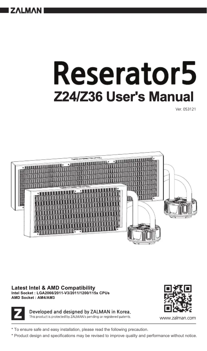 Image de la première page du manuel de l'appareil Reserator5 Z24