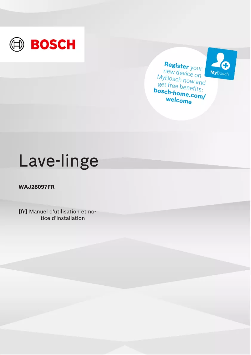 Página 1 del manual Manual de usuario Bosch WAJ28097FR