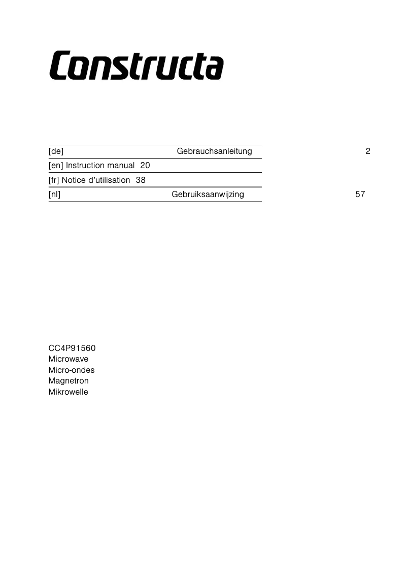 Image de la première page du manuel de l'appareil CC4P91560