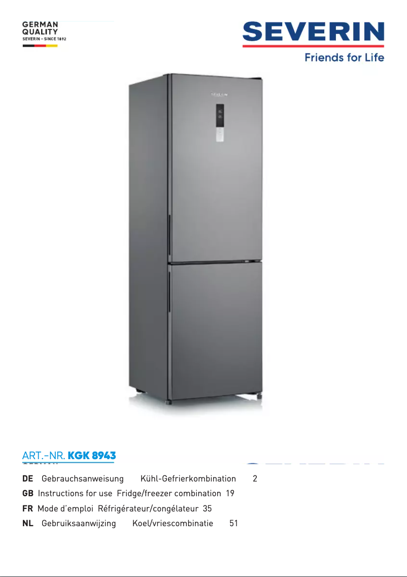 Página 1 del manual Manual de usuario Severin KGK 8943