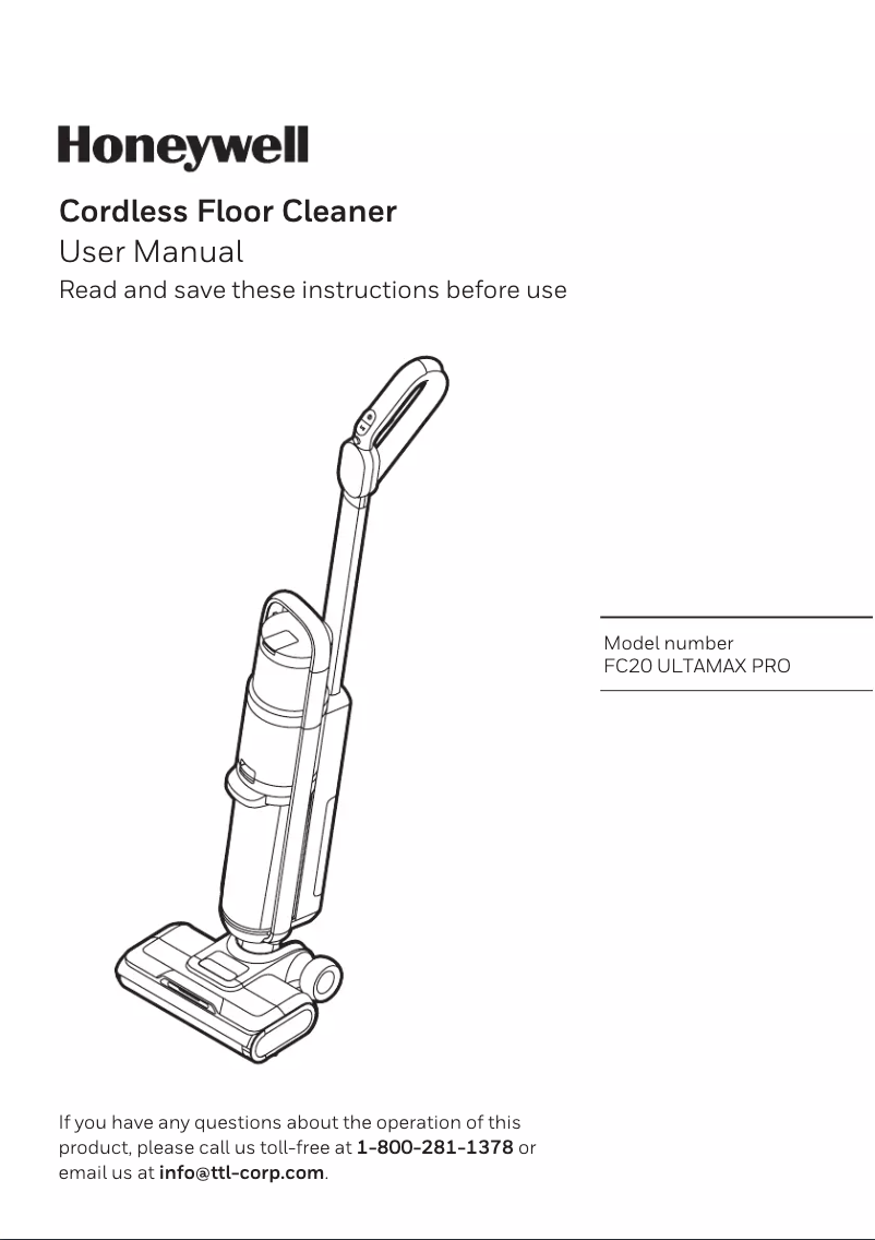 Page n°1 - Manuel utilisateur Honeywell UltraMax Pro FC20