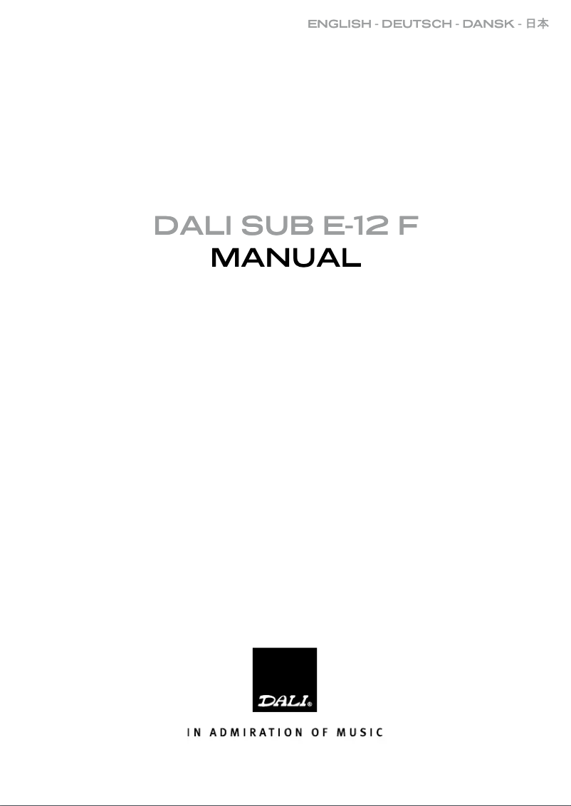 Image de la première page du manuel de l'appareil SUB E-12 F