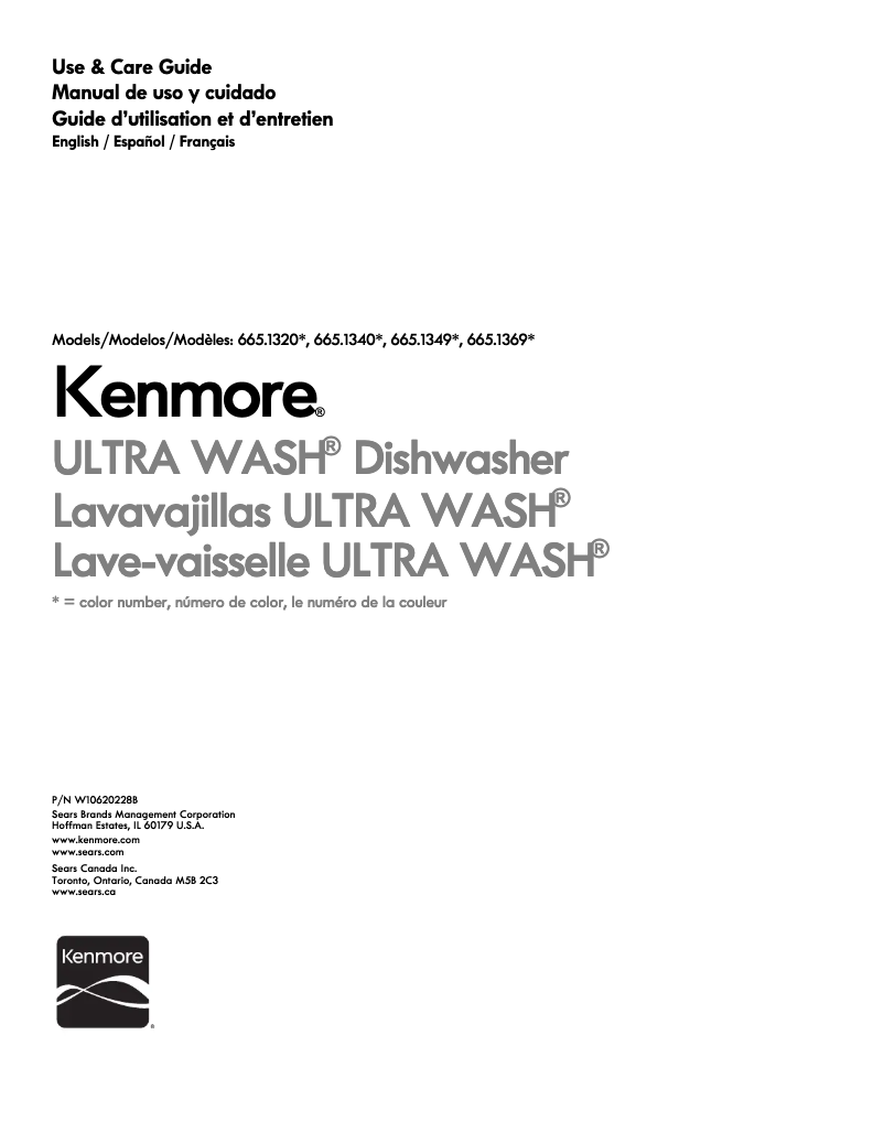 Page n°1 - Manuel utilisateur Kenmore 665.13699