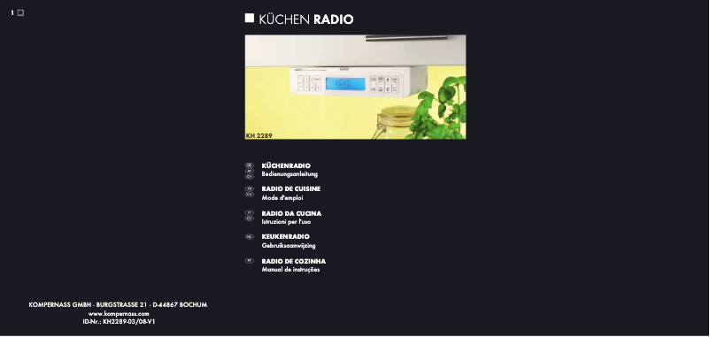 Image de la première page du manuel de l'appareil KH 2289