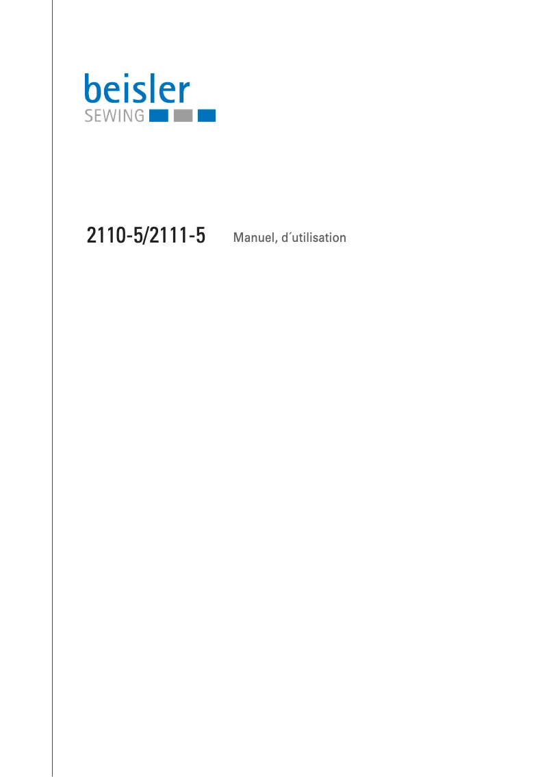 Page n°1 - Manuel utilisateur Dürkopp Adler 2110