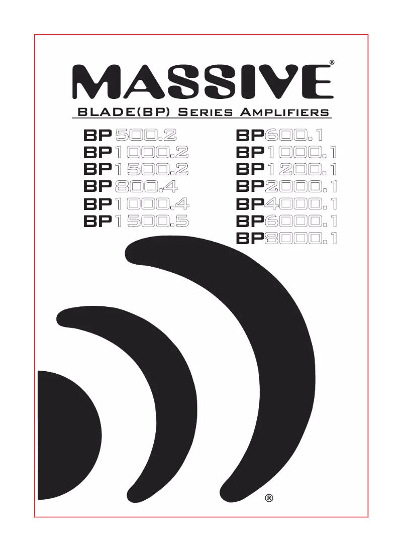Page n°1 - Manuel utilisateur Massive Blade BP4000.1
