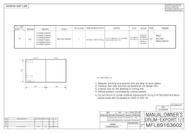 Page n°1 - Manuel utilisateur LG FH496TDWA