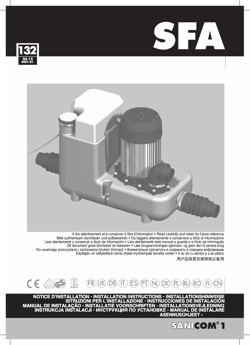 Image de la première page du manuel de l'appareil Sanicom 1 Expert-line