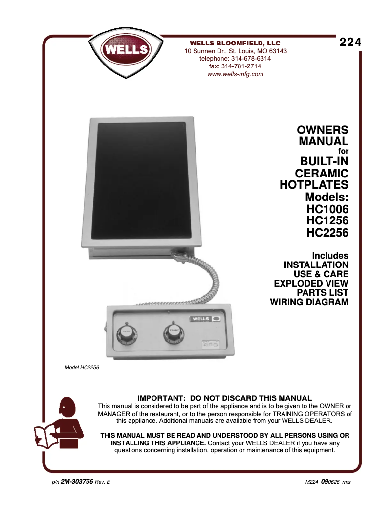 Page 1 de la notice Manuel utilisateur Wells HC1006-