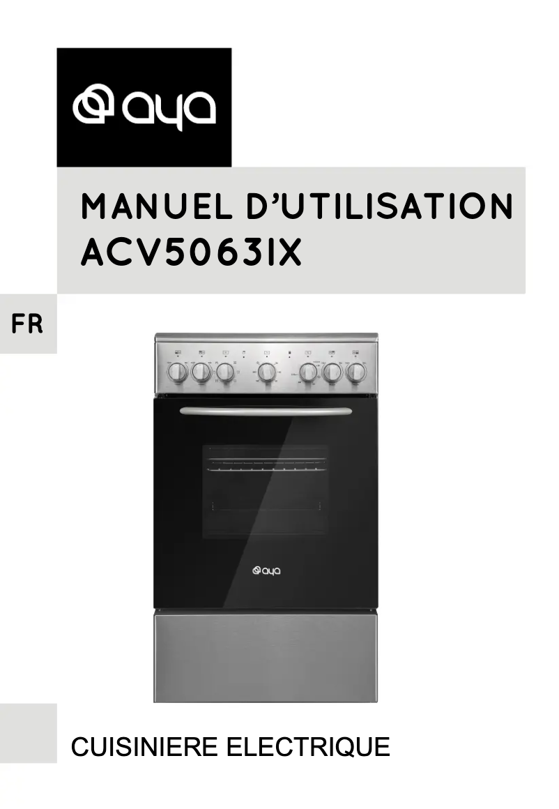 Page n°1 - Manuel utilisateur AYA ACV5063IX