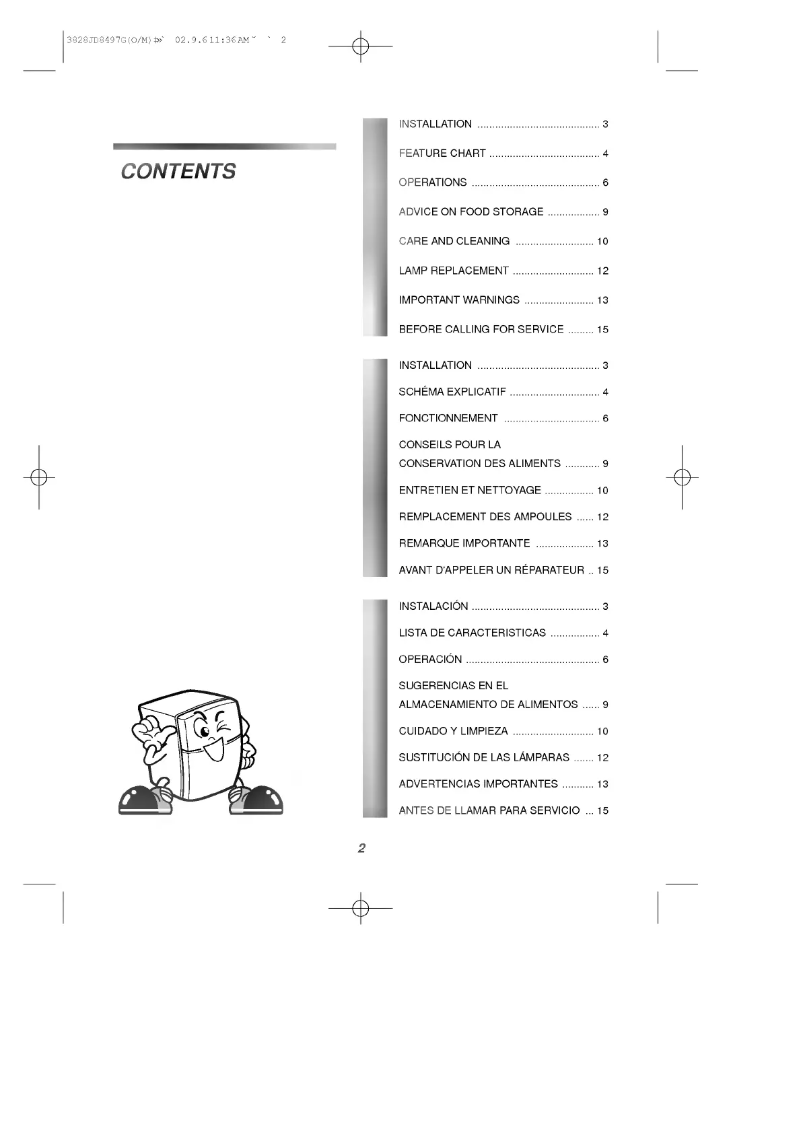 Page 1 de la notice Manuel utilisateur LG GR-154SF