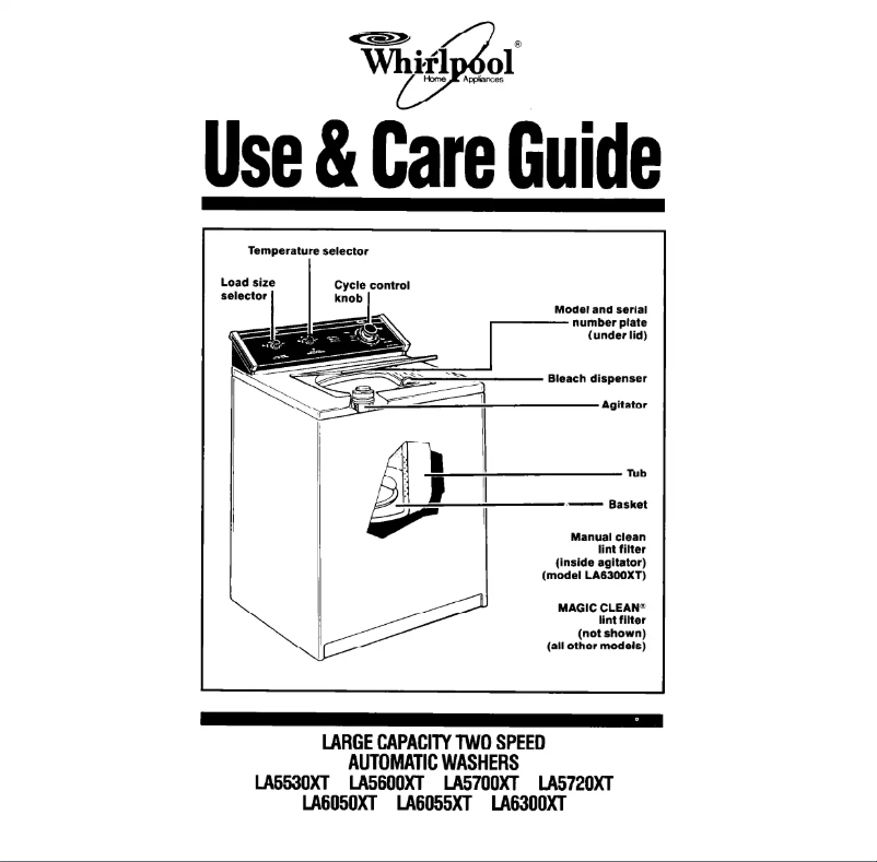 Page n°1 - Manuel utilisateur Whirlpool LA6300XT