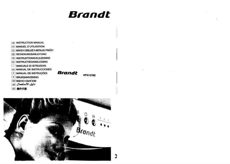 Page n°1 - Manuel utilisateur Brandt WFA 1276E