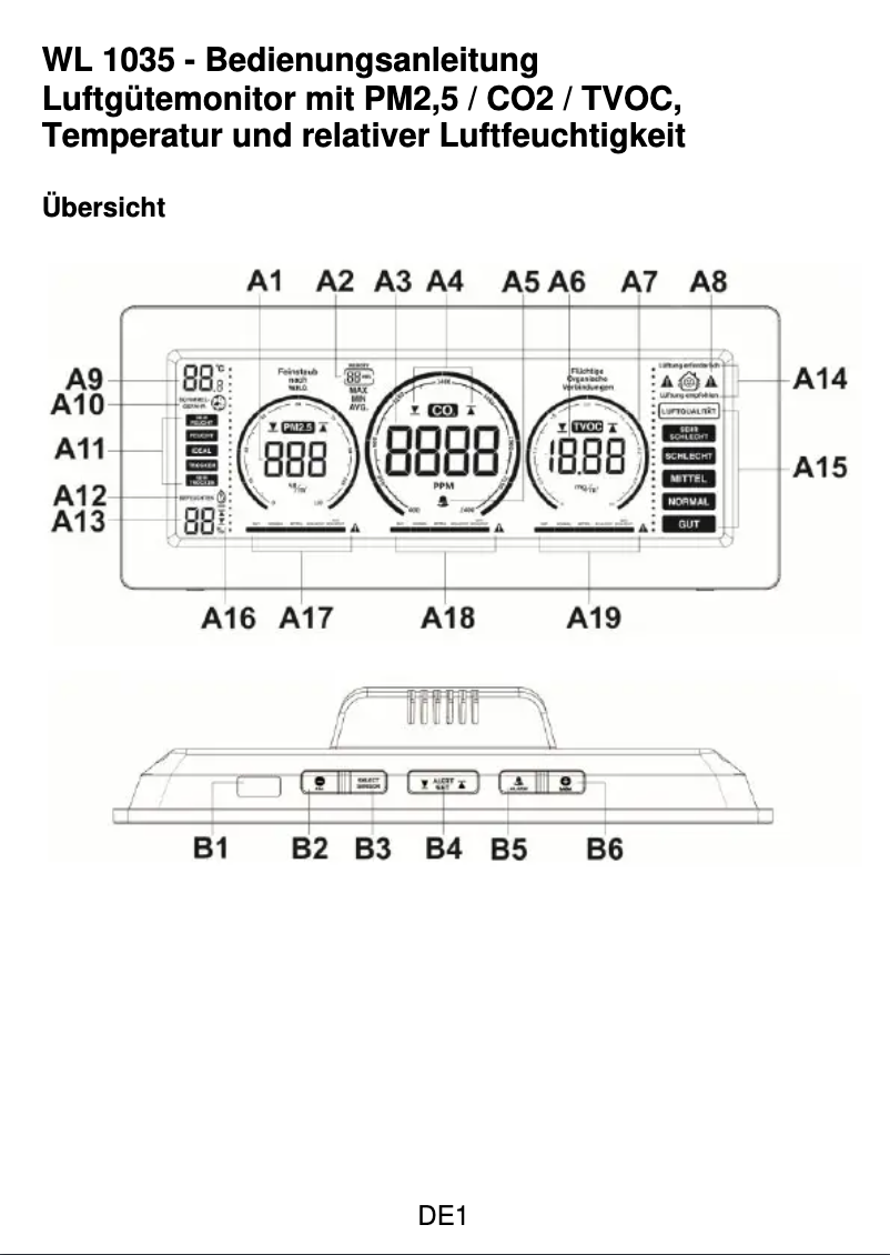 Page n°1 - Manuel utilisateur Techno Line WL 1035