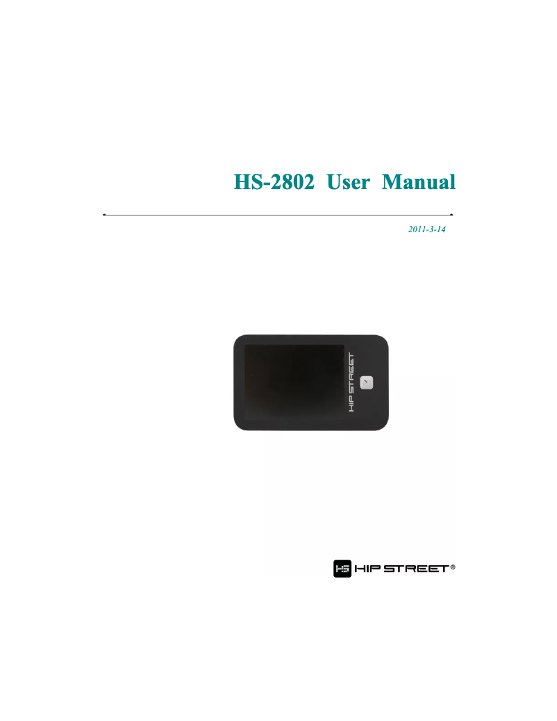 Page n°1 - Manuel utilisateur Hipstreet HS-2802