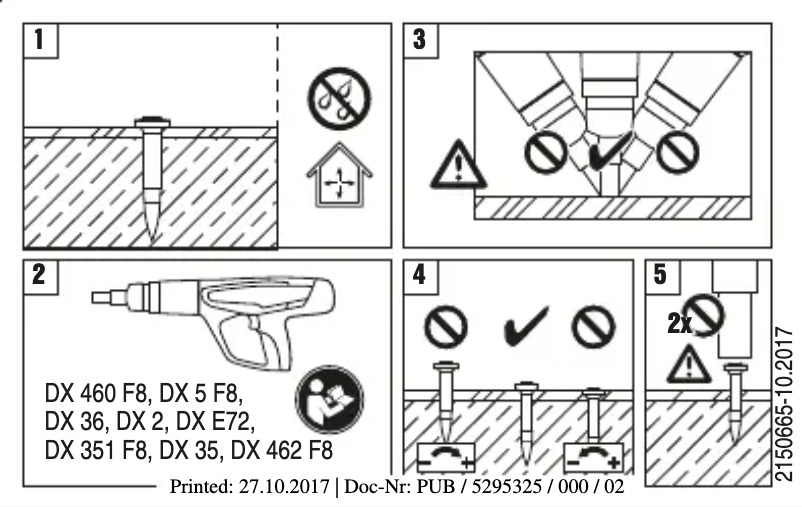 Page 1 de la notice Instructions / montage Hilti DX 6