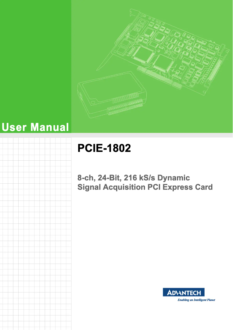 Image de la première page du manuel de l'appareil PCIE-1802L-AE