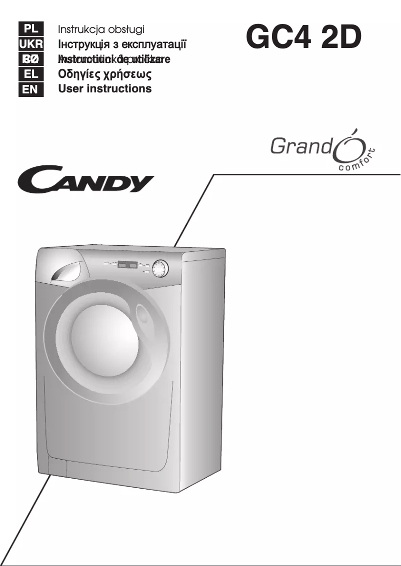 Page n°1 - Manuel utilisateur Candy GC4 1272D1-S