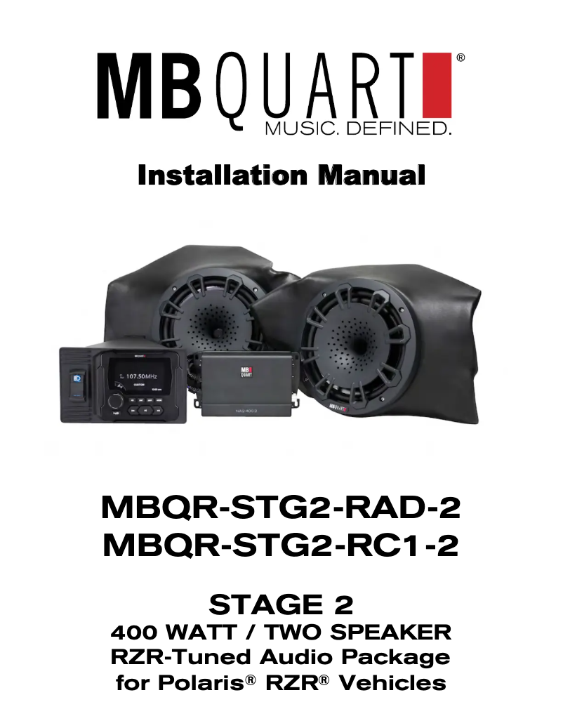 Page 1 of the manual User Manual MB Quart MBQR-STG2-RAD-2